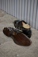 Giày Single Monkstrap Đen Da Bò Ý - detail images