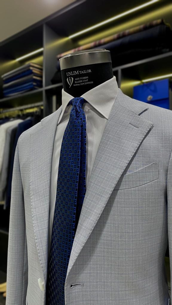 Blazer Xanh Trắng Hoạ Tiết Kẻ - detail images