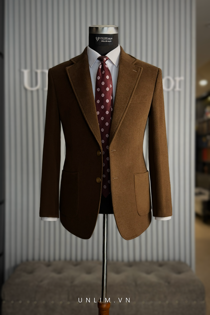 Blazer Nâu Cổ K Hai Cúc - detail images