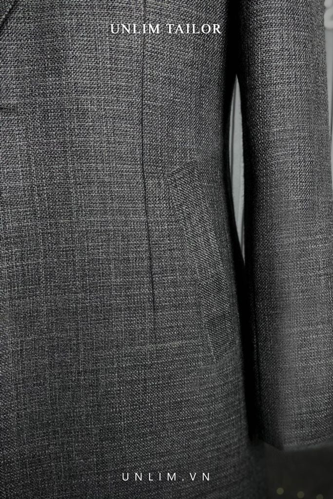 Măng Tô Dạ Xám Cổ K Dáng Dài - detail images