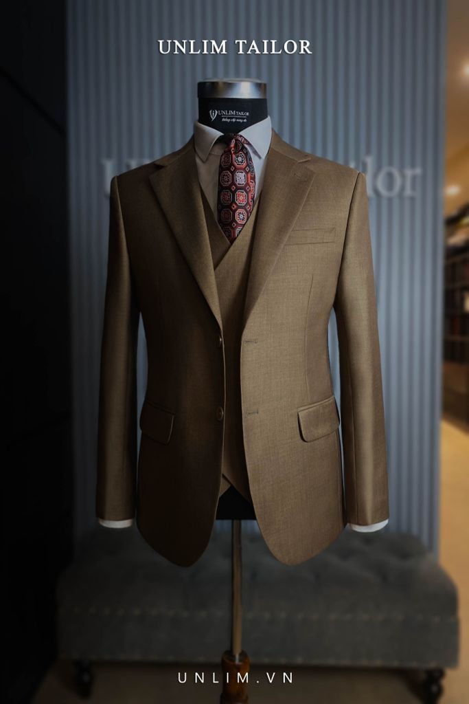 Suit Nâu Hai Cúc Cổ K - detail images