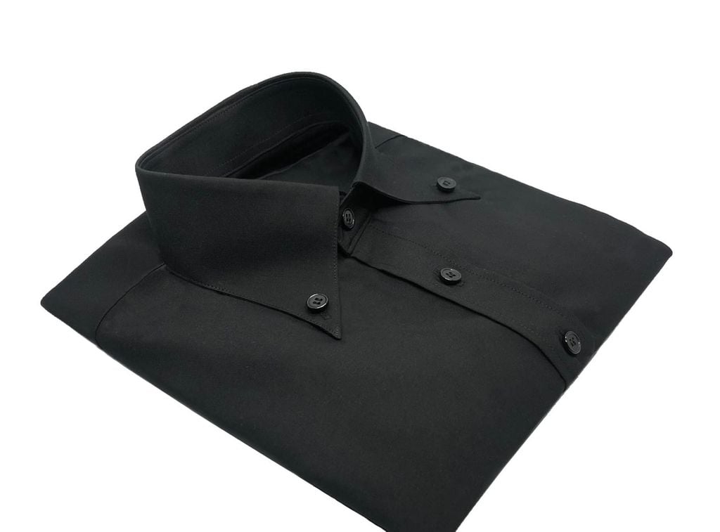 Sơ Mi Nam Đen Cổ Button Down - detail images