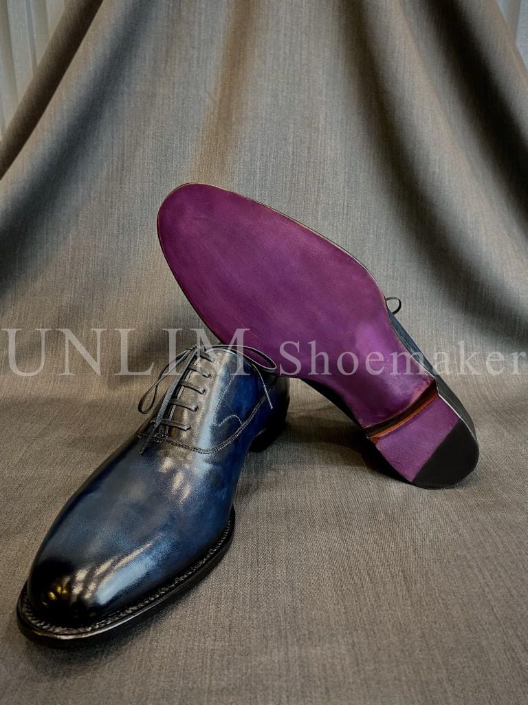 Giày Oxford Classic Blue Berry Đế Tím Tone Sáng - detail images