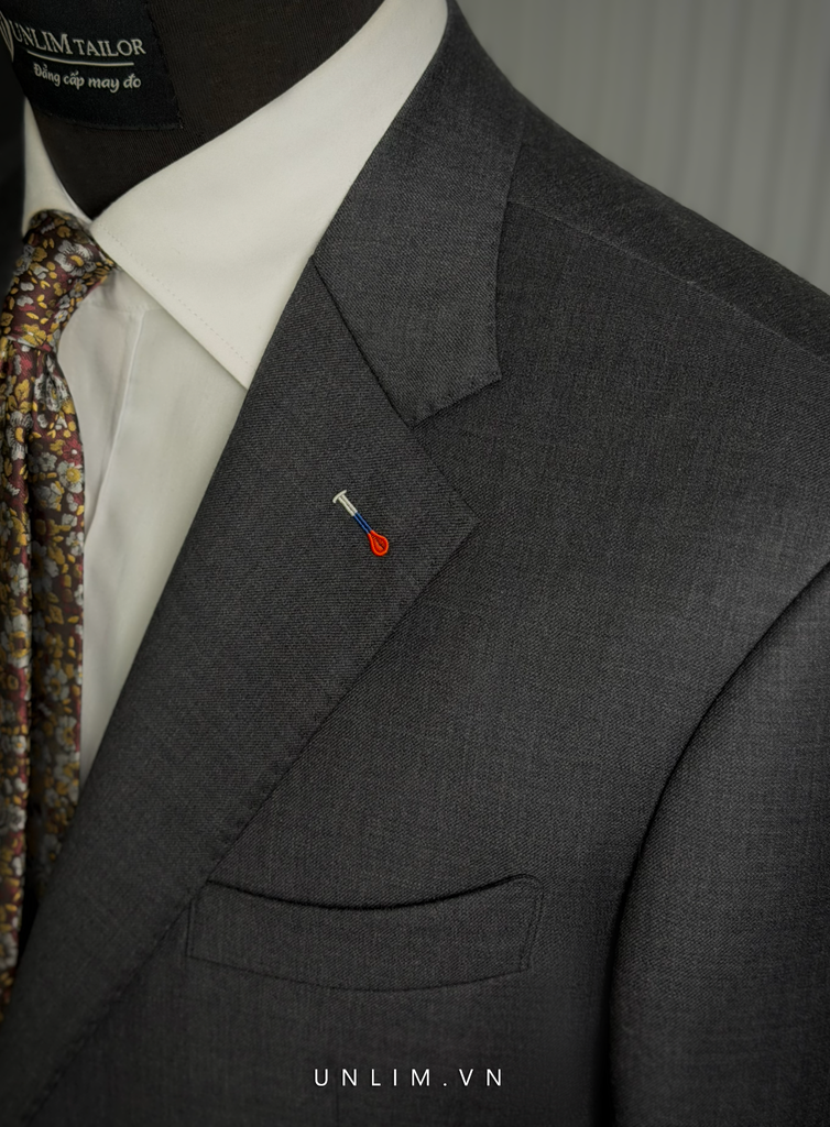 Suit Xám Tối Fullcanvas Thùa Cờ Nga - detail images