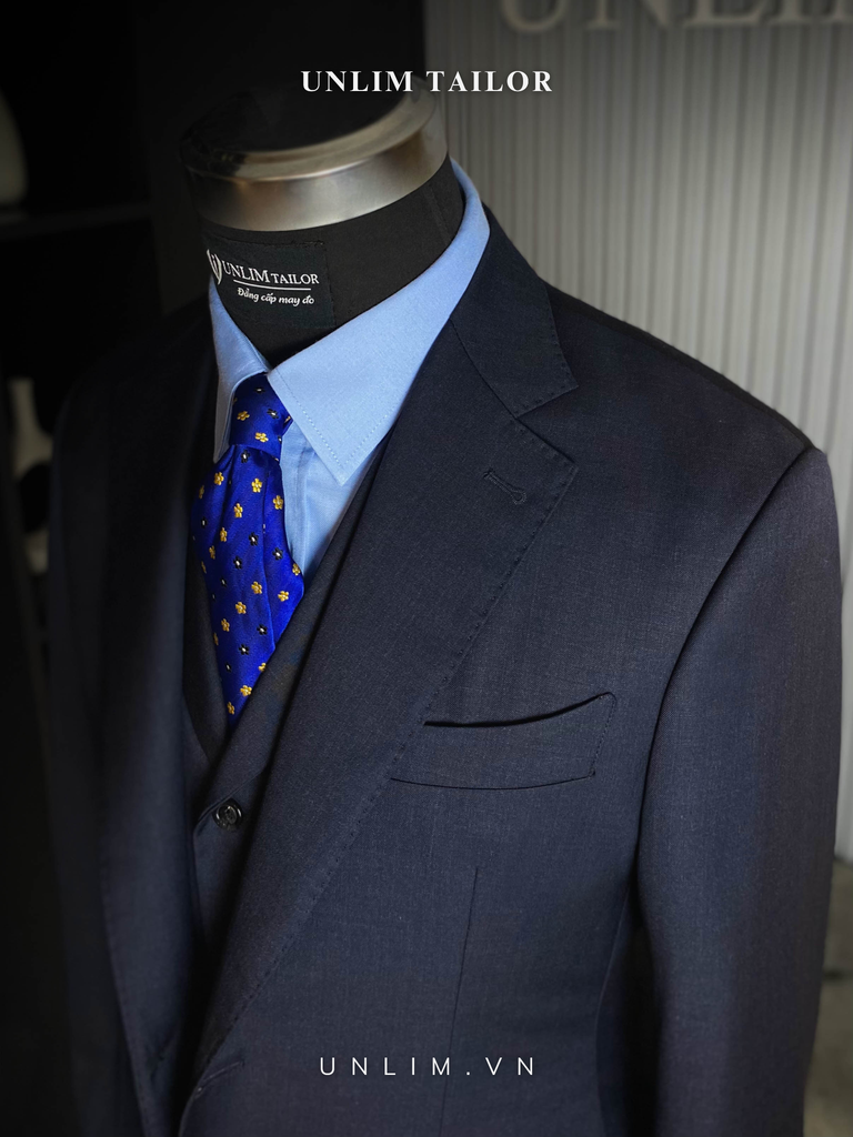 Suit Xanh Tối Cổ Điển Vân Chìm - detail images