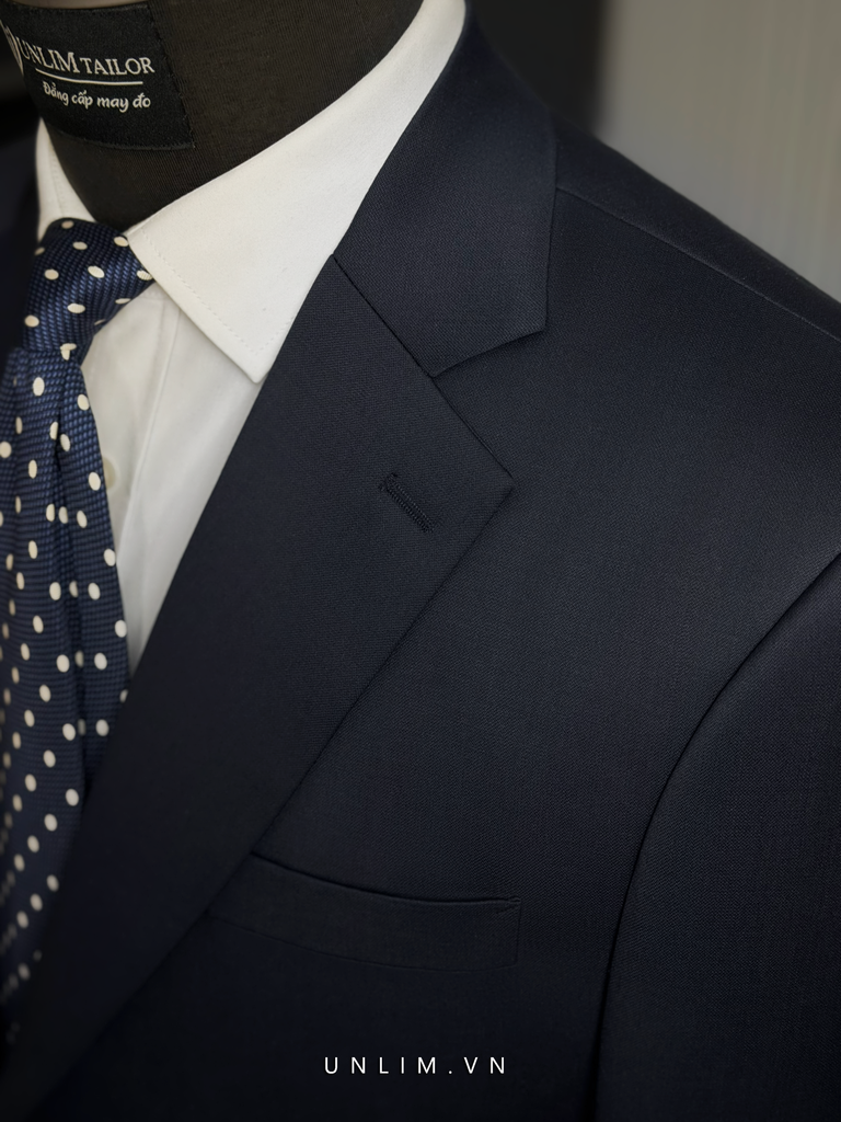 Suit Dark Navy Cổ K Hai Cúc - detail images