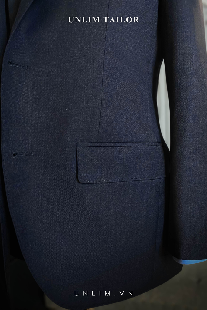 Suit Xanh Tối Cổ Điển Vân Chìm - detail images