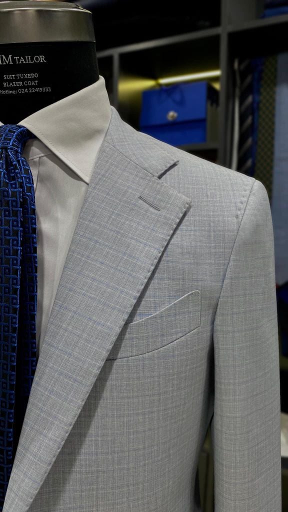 Blazer Xanh Trắng Hoạ Tiết Kẻ - detail images