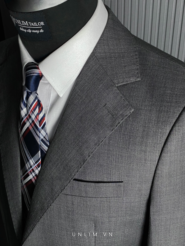 Suit Cổ K Hai Cúc Ghi Xước - detail images