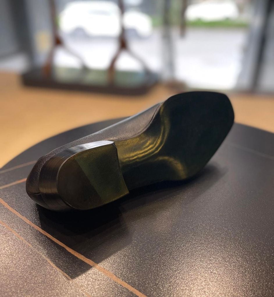 Giày Penny Loafer Dark Blue Da Bò Ý Đế Xanh - detail images
