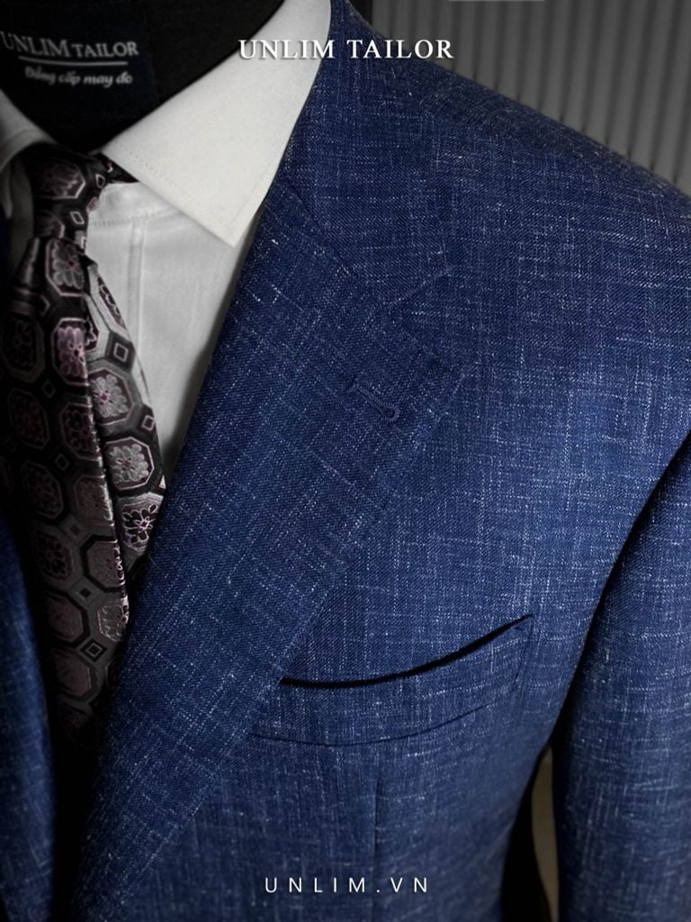 Blazer Xanh Hoạ Tiết Xước - detail images