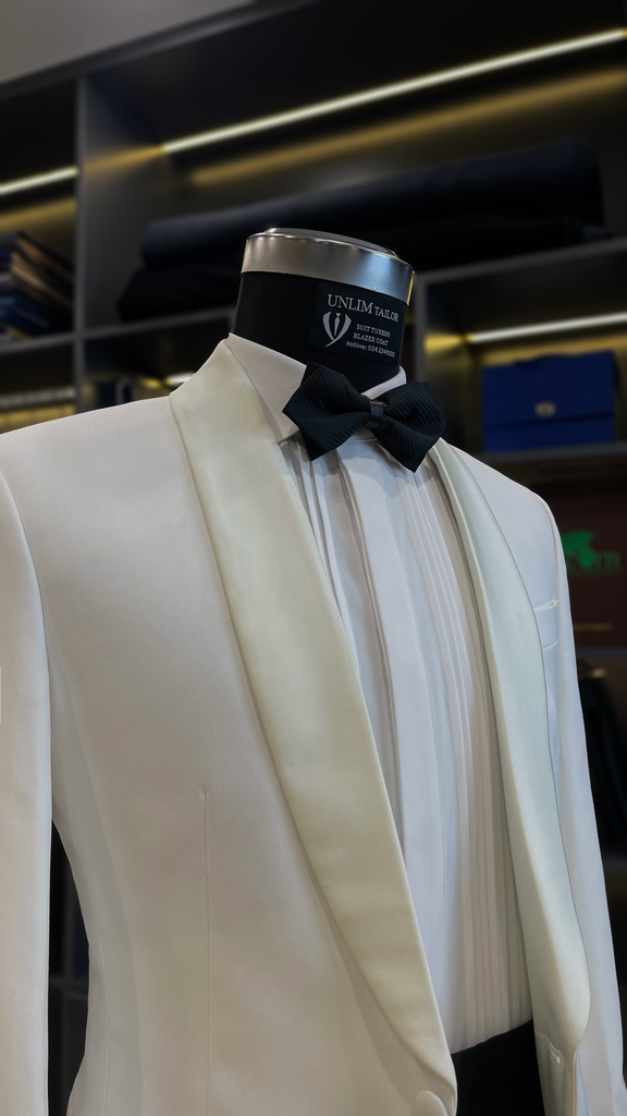 Tuxedo Trắng Cổ Sam - detail images