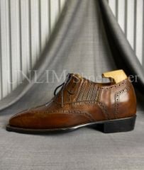 Giày Oxford Brogue Nâu Da Bò Ý - detail images