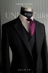 Suit Đen Kẻ Sọc Vân Nổi - detail images