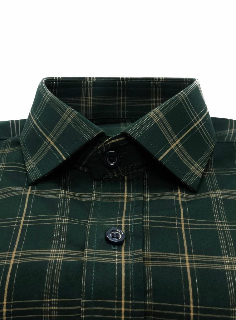 Sơ Mi Nam Xanh Rêu Cổ Classic - detail images