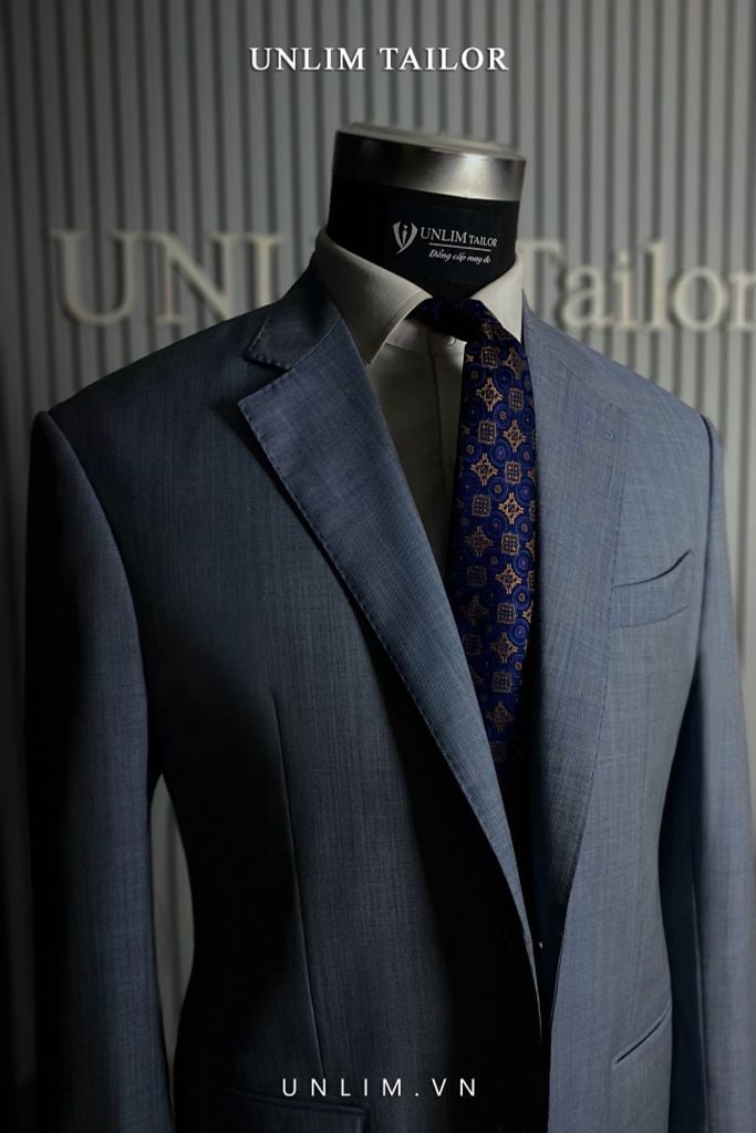 Blazer Xám Xanh Vân Xước - detail images