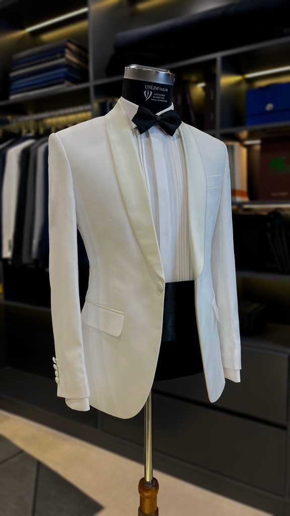 Tuxedo Trắng Cổ Sam - detail images