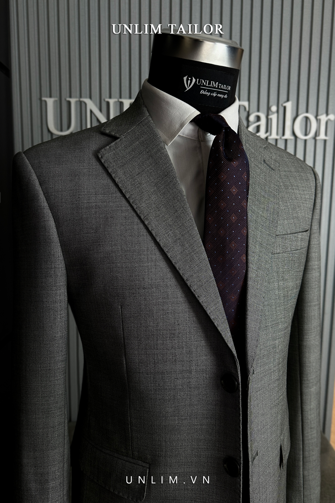 Blazer Xám Sáng Cổ K Vân Sóng - detail images