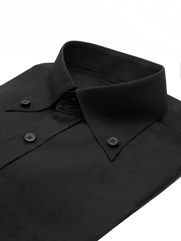 Sơ Mi Nam Đen Cổ Button Down - detail images