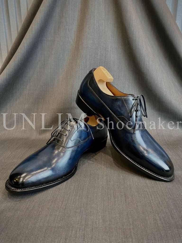 Giày Oxford Classic Blue Berry Đế Tím Tone Sáng - detail images